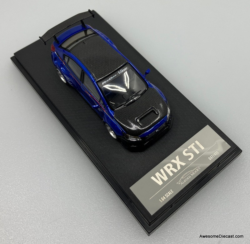 Subaru, WRX STi, Blue/Carbon Fiber, 164, Diecast Model Car, by Aurora