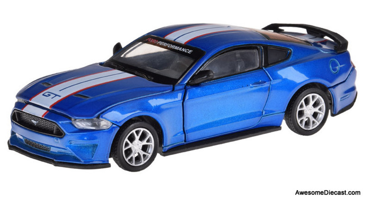2018 Ford Mustang GT, Metallic Blue, 1:42 Diecast Model Car