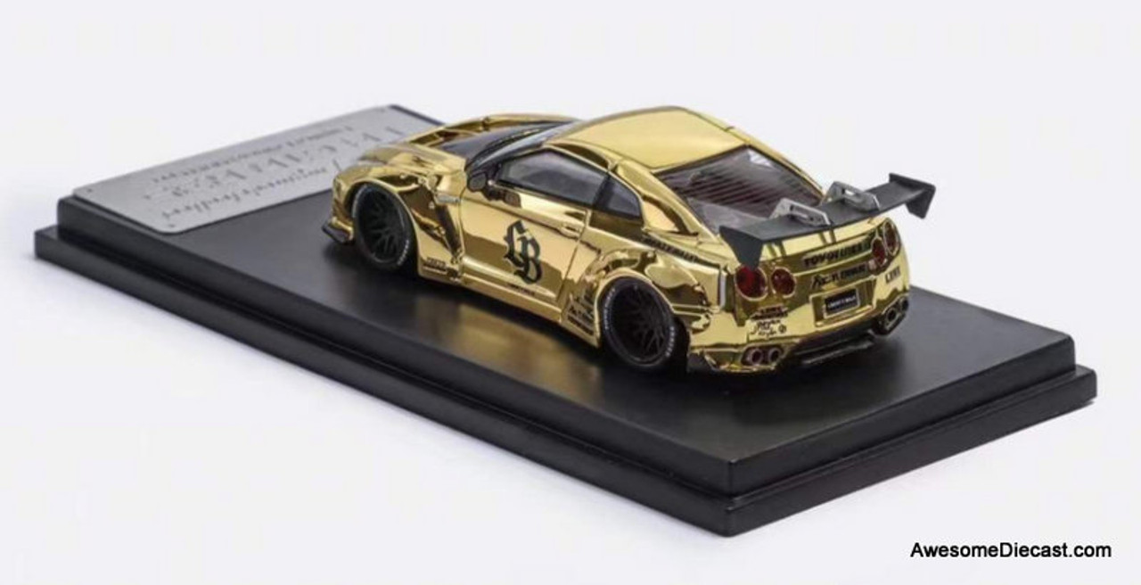 Nissan Skyline GT-R R35 LB Works, Chrome Gold 1:64 Diecast