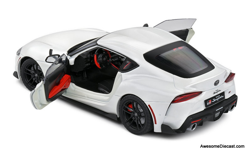 2023 Toyota GR Supra, Pearlescent White 1:18 Diecast Model Car by Solido
