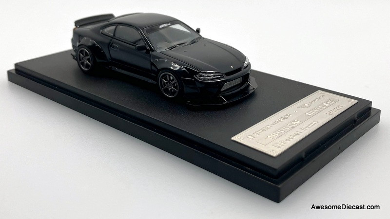 Nissan Silvia S15 Rocket Bunny, Matte Black 1:64 Diecast Model Car