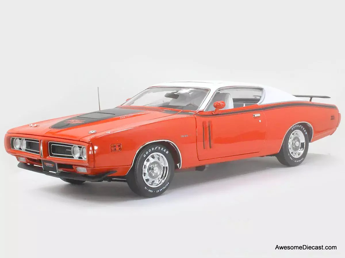 1971 Dodge Charger R/T - Orange/White Roof 1:18 Diecast Model by
