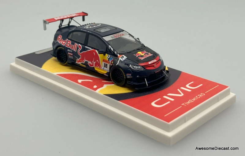 Honda Civic Modified #16 Red Bull w/Figure 1:64 Diecast Model Car