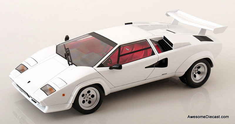 1985 Lamborghini Countach LP 5000S QV, White 1:12 Diecast Model