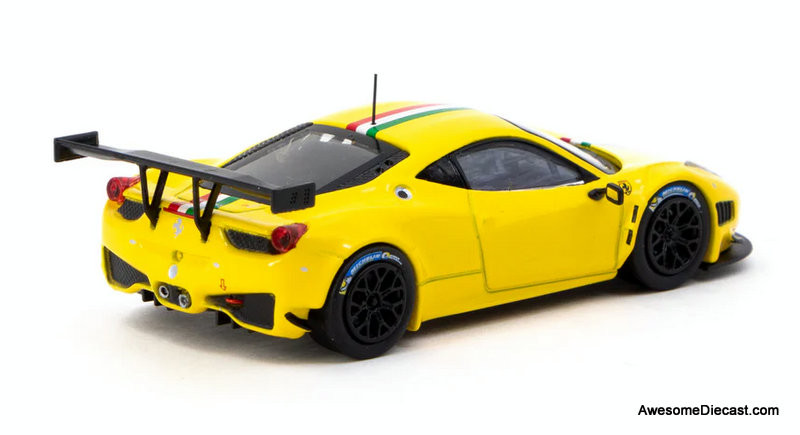 Ferrari 458 Italia GT3, Yellow 1:64 Diecast Model Car by Tarmac Works