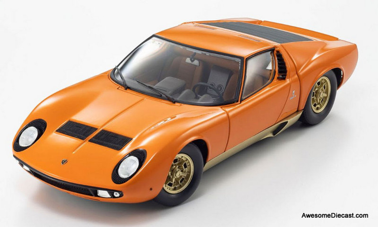 ミニカー PMA Lamborghini Miura Lamborghini Miura P400, Orange 1:18 Diecast Model Car by Kyosho