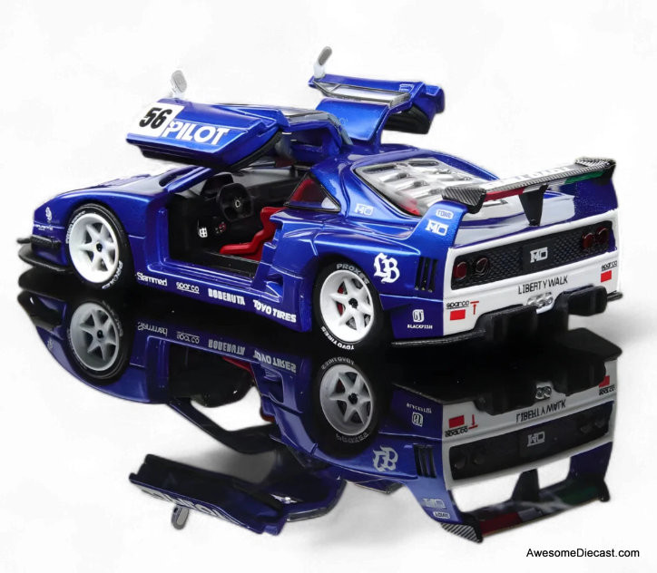 Ferrari F40 LB-Works Wide Body, Blue: Pilot Livery 1:64 Diecast