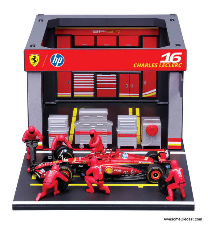 Ferrari F1 Team SF-24 Diorama Set #16 Charles Leclerc 1:43 Diecast