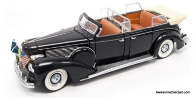 Road Signature 1:24 1939 Lincoln Sunshine Special Convertible, Black: Presidential Limousine