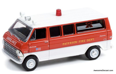 Greenlight 1:64 1970 Ford Econoline Ambulance: Paterson, NJ Fire Department