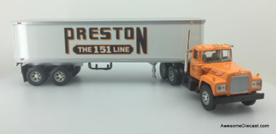 First Gear 1:34 Mack R-Model Day Cab w/35' Dry Goods Trailer: Preston Trucking