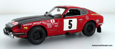 Kyosho (Museum Collection) 1:43 Datsun 240Z #5, 1972 Monte Carlo Race, Red/Black