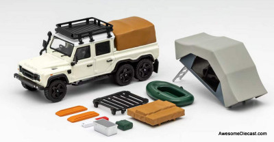 GCD 1:64 Land Rover Defender 6x6 w/Camping Accessories, Off White