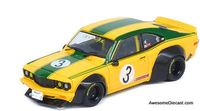 Inno64 1:64 Mazda RX-3 LBWK Savanna #3, Yellow
