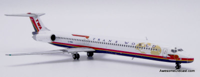 McDonnell Douglas MD-83: Trans World Airlines (Reg #E1-BWD) 1:400 Diecast Model Plane by JC Wings
