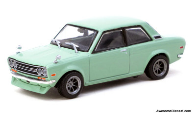 Datsun 510, Light Green 1:64 Diecast Model Car by Tarmac Works