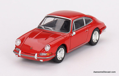 1963 Porsche 901, Signal Red 1:64 Diecast Model Car by Mini GT