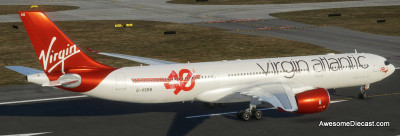 Airbus A330-900: Virgin Atlantic (Reg #G-VSRB) 40th Anniversary 1:200 Diecast Model Plane by Gemini 200