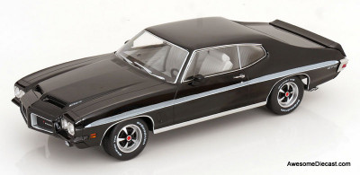 1972 Pontiac Lemans GTO, Black 1:18 Diecast Model Car by KK Scale