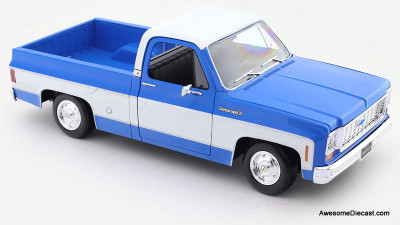 1973 Chevrolet Cheyenne Super 30 w/Camper Shell, Blue/Custom Paint