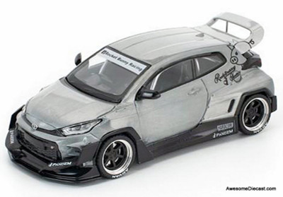 Toyota Pandem GR Yaris, Raw Metal 1:64 Diecast Model Car by Pop Race