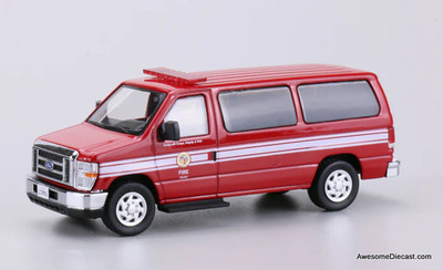Ford E350 Super Duty Wagon Mini Van, Black 1:64 Diecast Model Van
