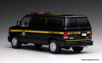 Ford E350 Super Duty Wagon Mini Van, Black 1:64 Diecast Model Van