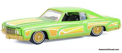 1970 Chevrolet Monte Carlo Lowrider Michael Heralda Special Edition, Lime Green w/Graphics 1:64 Diecast Model Car by Greenlight