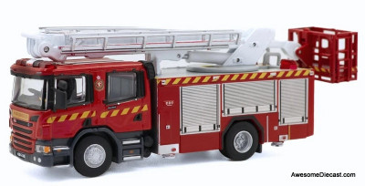 Scania Hydraulic Platform Fire Truck: HKFSD 1:76 Diecast Model Vehicle by Tiny