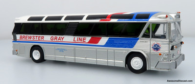 1964 MCI MC-5A Coach: Brewster Gray Line 1:87 (HO) Diecast Model Bus by Iconic Replicas