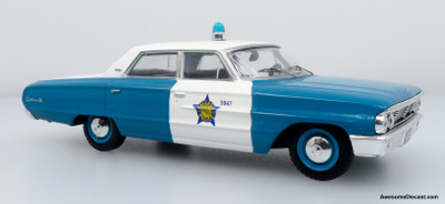 1964 Ford Galaxie 500 Police Car: Chicago Police Department 1:43 Diecast Model Car by Iconic Replicas