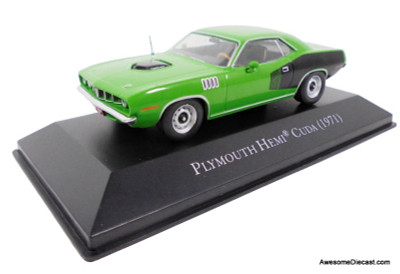 1971 Plymouth Hemi Cuda, Green/Black 1:43 Diecast Model Car by DeAgostini