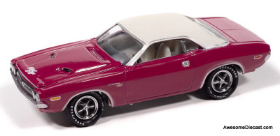 1971 Dodge Challenger R/T, Panther Pink 1:64 Diecast Model Car by Johnny Lightning