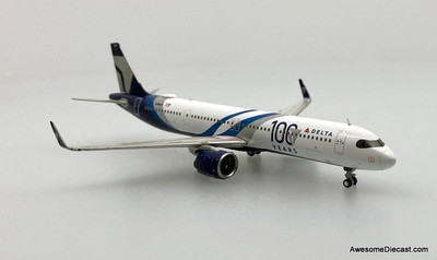 Airbus A321neo: Delta Airlines (Reg # N589DT) 100th Anniversary Livery 1:200 Diecast Model Plane by Gemini 200