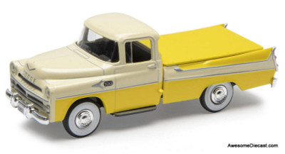 1957 Dodge Sweptside Pick-Up, Yellow/Cream 1:48 Diecast Model Truck by Denver Diecast