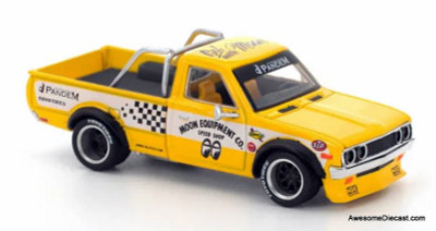 Datsun Pandem 620 Pickup Truck, Yellow: Mooneyes 1:64 Diecast Model Truck by Pop Race
