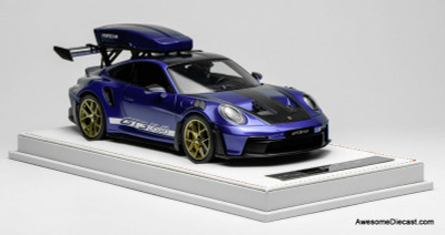 Porsche 911 GT3 RS (992) w/Detachable Roof Rack, Viola Purple Metallic 1:18 Resin Cast Model Car by Ivy Merit