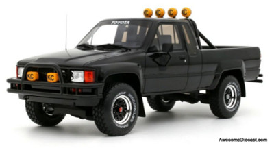 1985 Toyota Hilux SR5 Pick-Up Truck, Glossy Black 1:18 Resin Cast Model Truck by Otto
