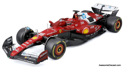 Ferrari SF-25 Formula 1 Race Car #16 (Charles Leclerc) 1:18 Diecast Model Car by Burago