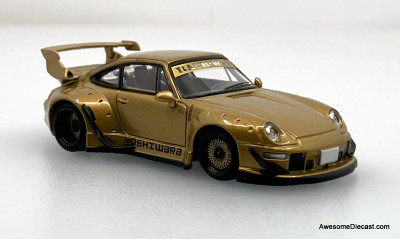 Porsche 993 RWB, Gold 1:64 Diecast Model Car by Model M