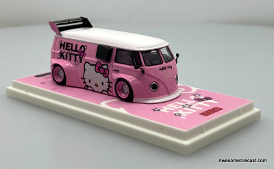 Volkswagen T1 Van, Light Pink Hello Kitty 1:64 Diecast Model Car by Cool Car