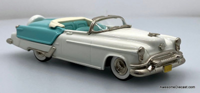 1953 Oldsmobile Fiesta Convertible, Blue/White 1:43 White Metal Model Car by The Brooklin Collection