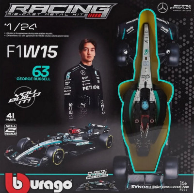 Mercedes  Formula 1 W15 EQ Performance #63 2024 Season George Russell 1:24 Diecast Model Kit by Burago