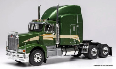 1998 Peterbilt 377 A/E Sleeper Tractor, Metallic Green/Custom 1:43 Diecast Model Truck by IXO
