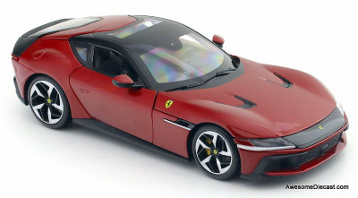 2024 Ferrari 12Cilindri, Rosso Imola Red 1:24 Diecast Model Car by Burago