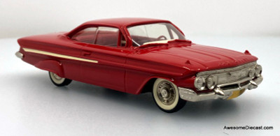 1961 Chevrolet Impala Sport Coupe, Red 1:43 White Metal Model Car by The Brooklin Collection