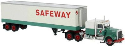 Kenworth W900 Sleeper Tractor w/53' Refrigerated Trailer: Safeway 1:87 ABS Plastic Model Truck by Brekina