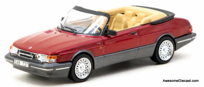 Saab 900 Turbo Convertible, Red 1:64 Diecast Model Car by Tarmac Works