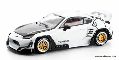 Toyota GR86 Pandem, Crystal White Pearl 1:64 Diecast Model Car by Pop Race
