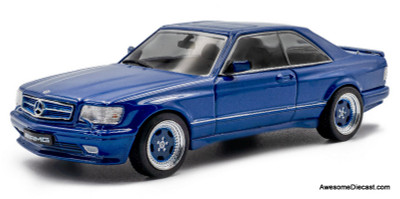 1990 Mercedes Benz 560 SEC Wide Body, Linarite Blue Metallic 1:43 Diecast Model Car by Solido